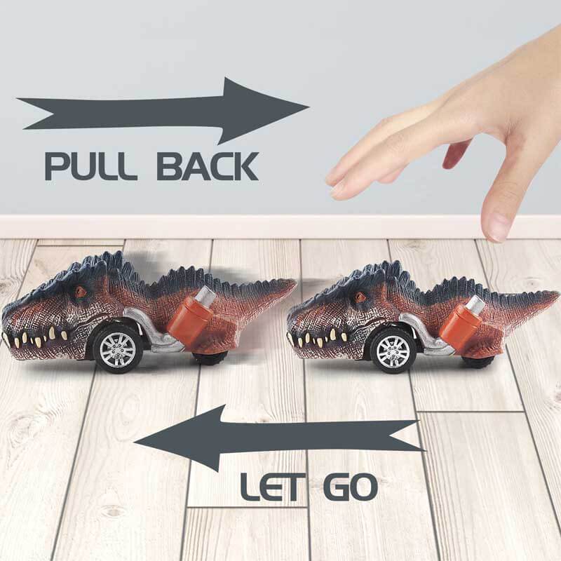 Fidtoy Dinosaur Toy Cars for Kids Pull Back Car Toy Set Racing Toys for 3 4 5 Year Old Boys Toddlers Dinosaur Playset Gift