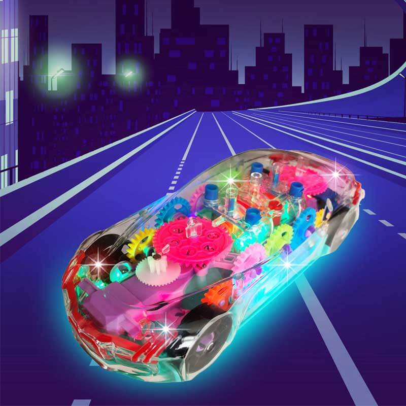 Coche acrobático musical interactivo Fidtoy BrightDrive Bump & Go con movimiento autónomo para niños pequeños