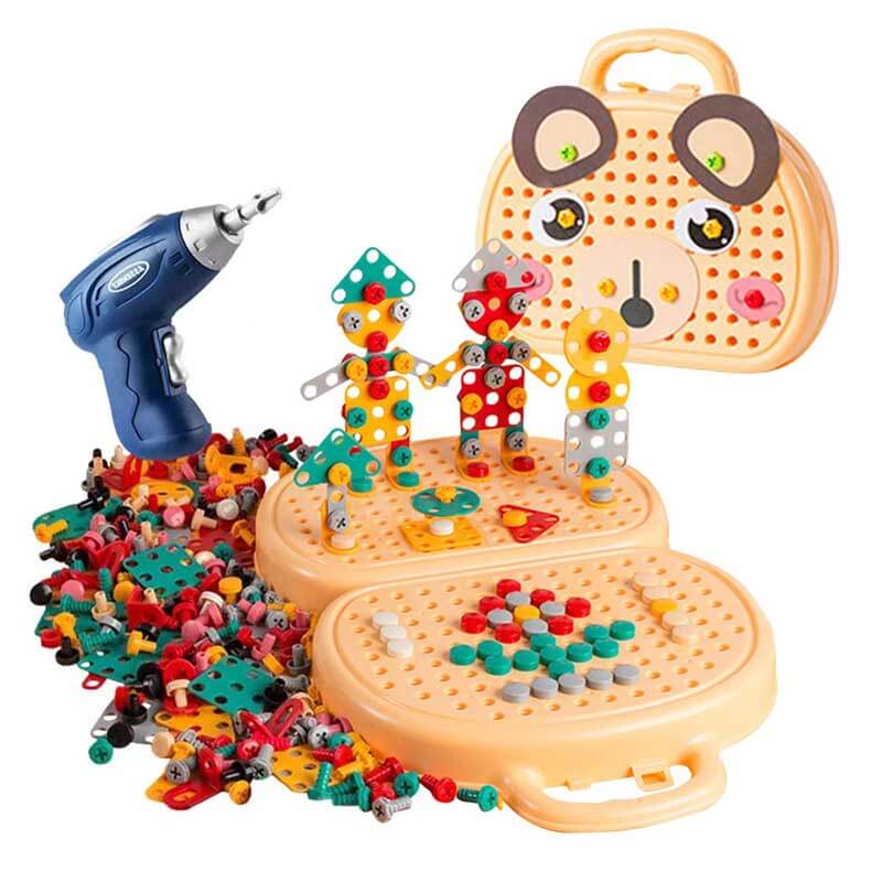 Fidtoy Creative Drilling and Screwdriver Toy Set for Kids | STEM & Fine Motor Skills