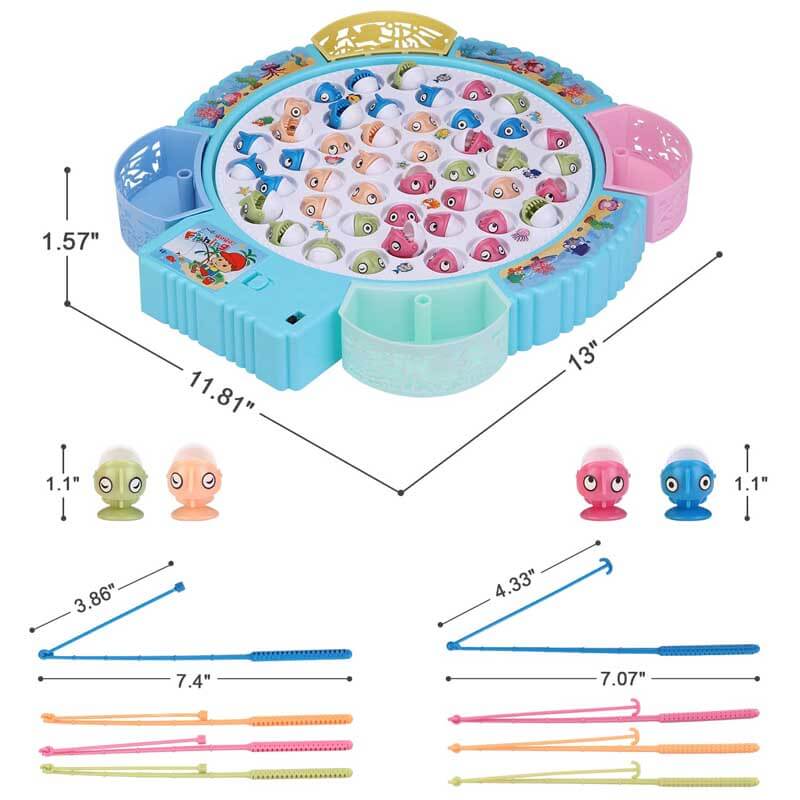 Fidtoy Ensemble de Jouets de Pêche Jeu de Société Rotatif Multijoueur pour Enfants
