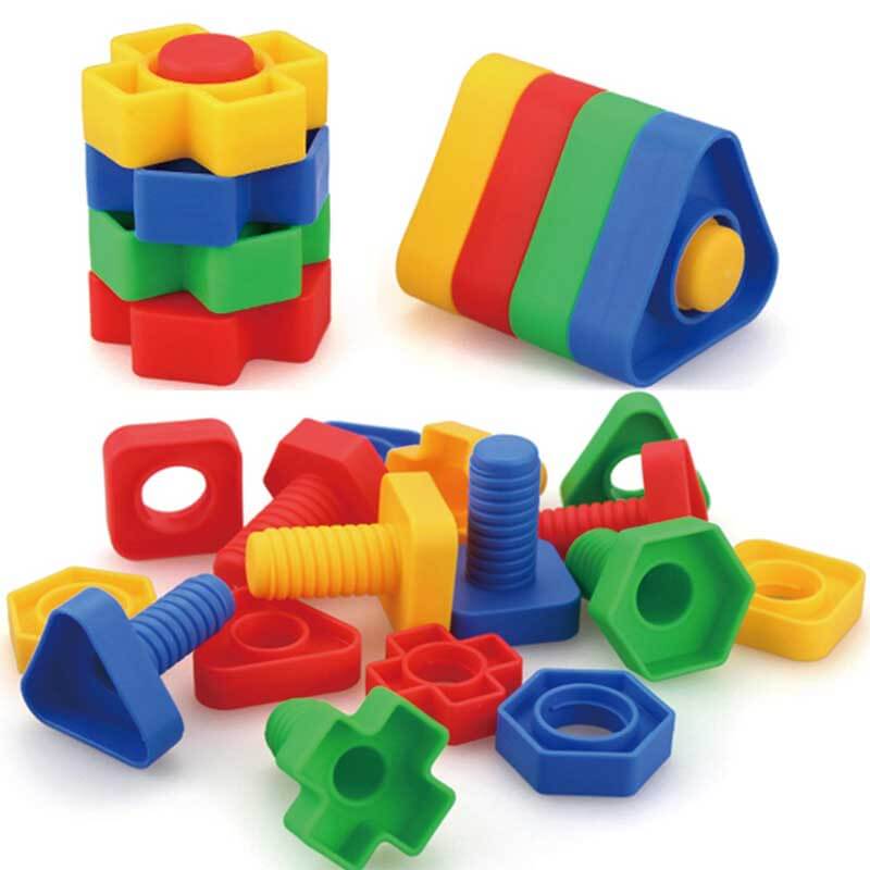 Fidtoy Jumbo Nuts and Bolts STEM Toy for Toddlers | Montessori Fine Motor Skills & Educational Learning Set