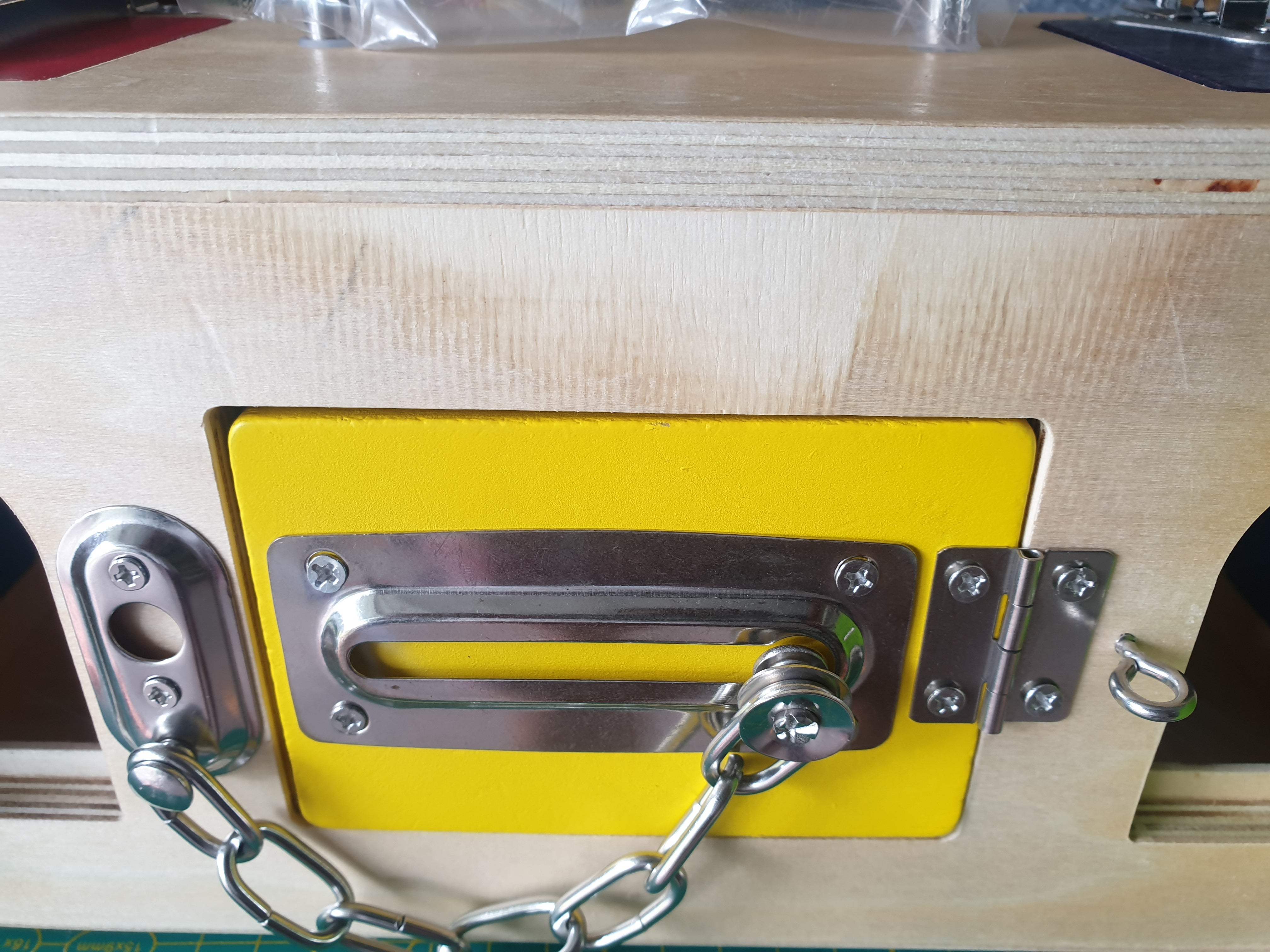 Montessori Latch and Lock Box Stainless Latches Kids Wooden Toy