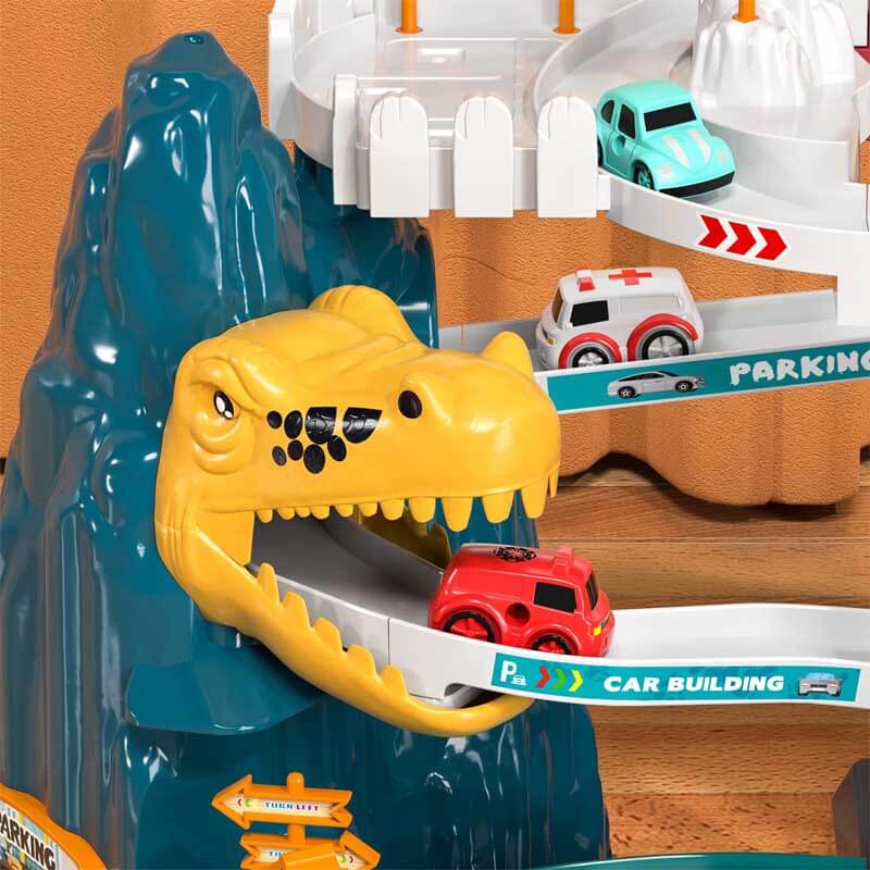 Fidtoy Juguete de Pista de Carreras de Dinosaurios para Niños de 4 a 8 Años, Set de Carreras Creativo