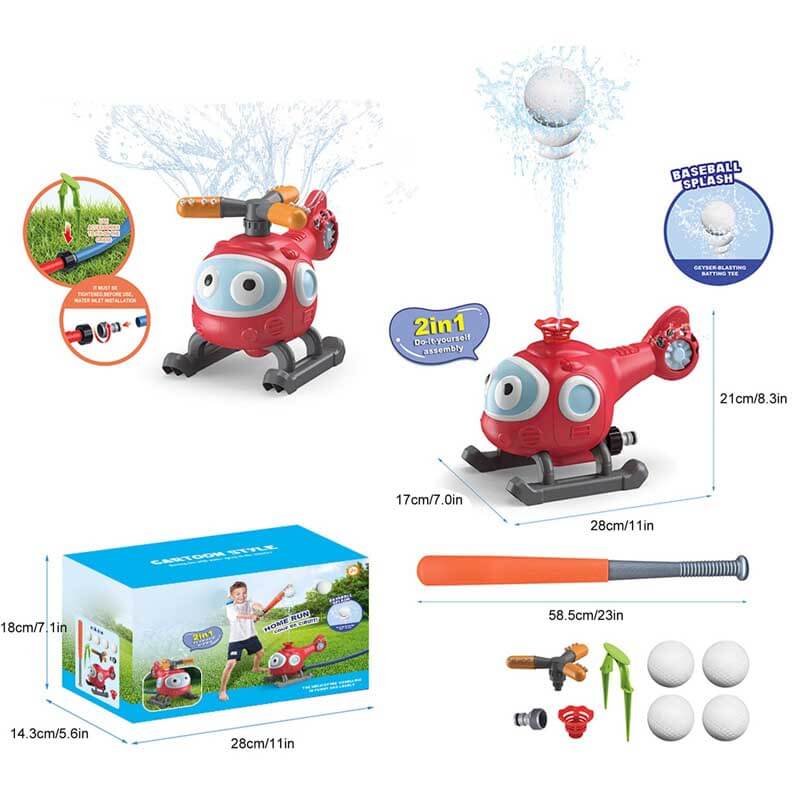 Fidtoy Water Sprinkler Baseball Toy Outdoor Summer Game for Kids