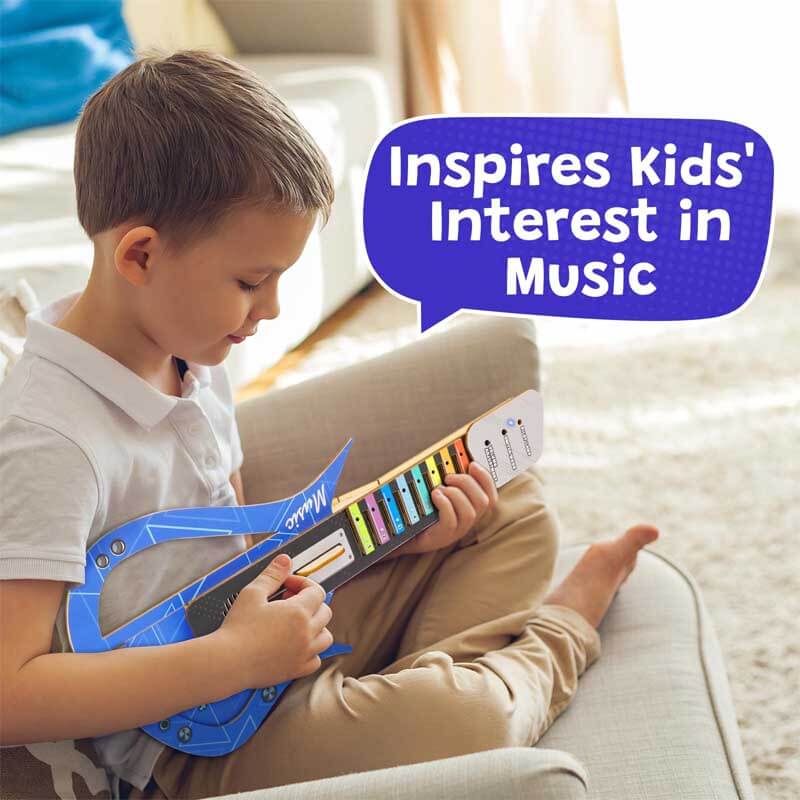 Fidtoy Guitarra de madera DIY para niños mayores de 5 años – Kit para construir tu propio instrumento musical para piano, guitarra y bajo