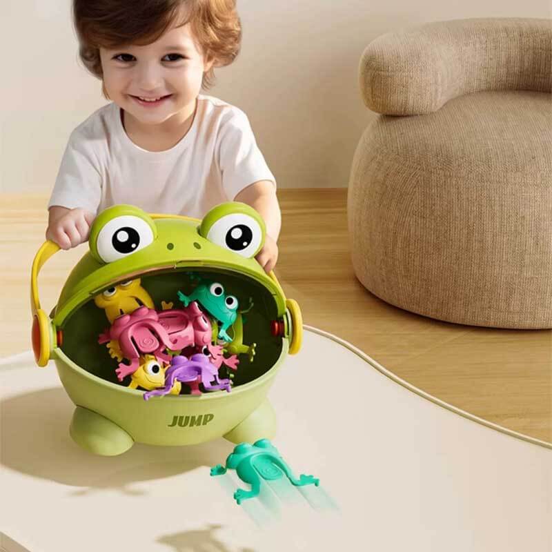 Fidtoy Juguete Rana Saltarina para Niños Pequeños | Juguete Interactivo de Acción de Resorte para la Coordinación Ojo-Mano y el Juego Activo de los Niños