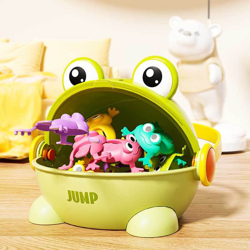 Fidtoy Juguete Rana Saltarina para Niños Pequeños | Juguete Interactivo de Acción de Resorte para la Coordinación Ojo-Mano y el Juego Activo de los Niños