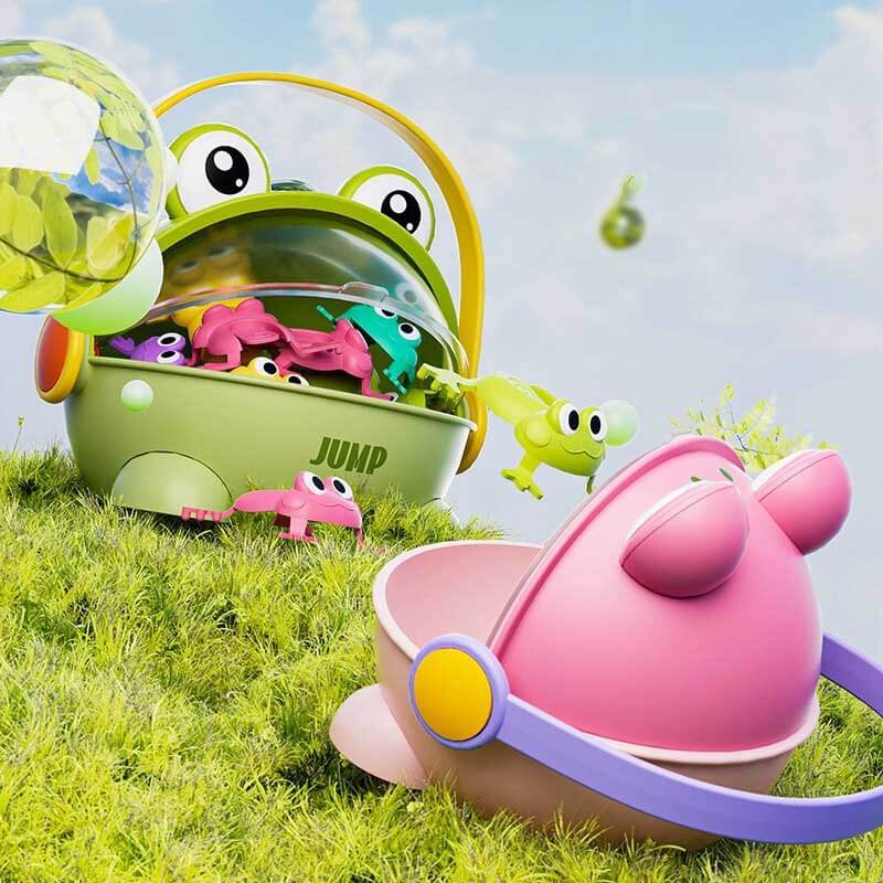 Fidtoy Juguete Rana Saltarina para Niños Pequeños | Juguete Interactivo de Acción de Resorte para la Coordinación Ojo-Mano y el Juego Activo de los Niños