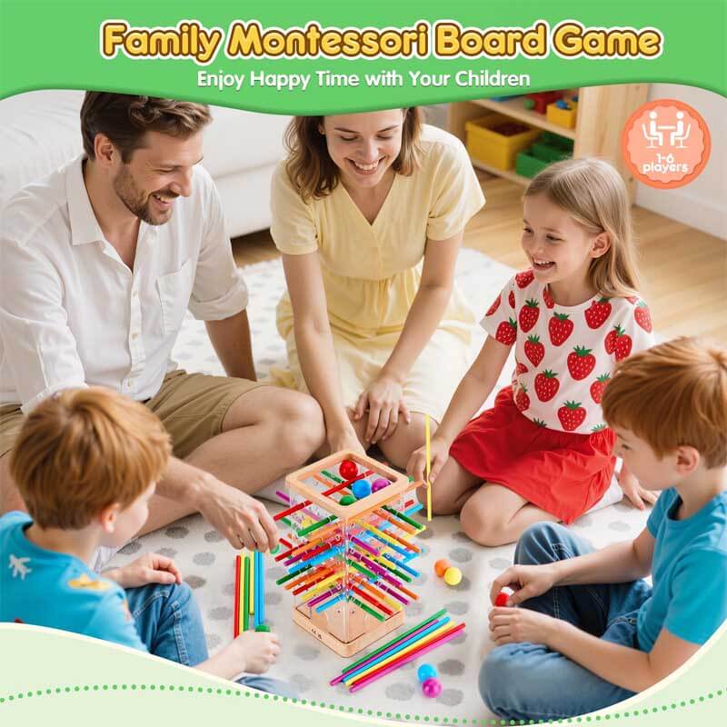 Fidtoy Juego de Mesa de Madera Montessori para Niños de 3+ Juguete Educativo de Conteo y Estrategia