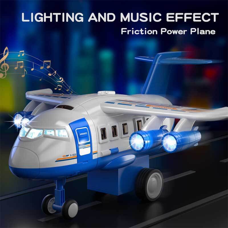 Fidtoy Set de Juguetes de Avión para Niños de 3 a 8 Años | Garaje de Varios Niveles y Juego Interactivo de Coches