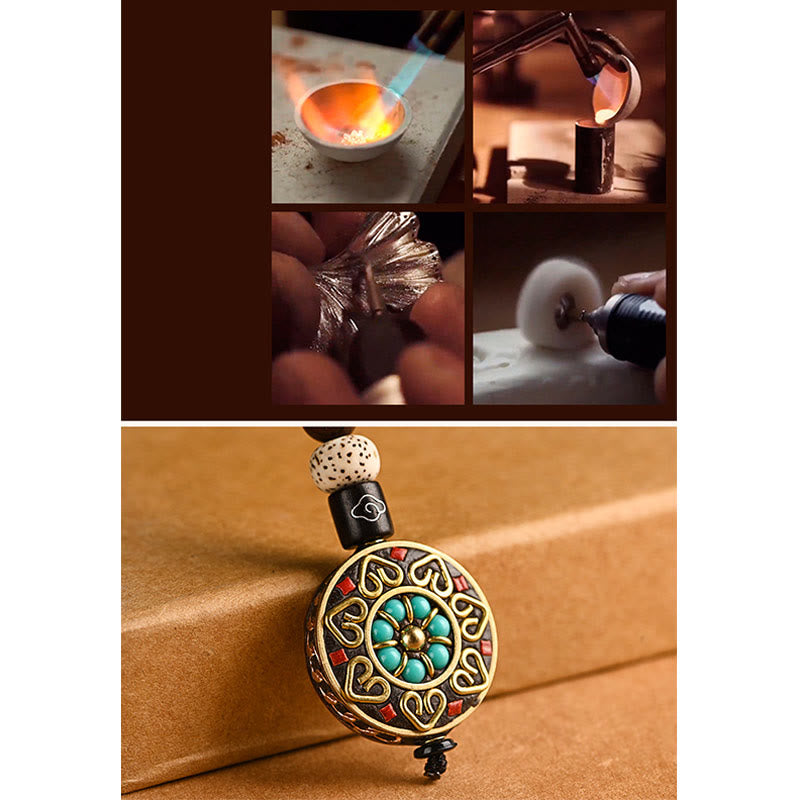 Buddha Stones Tibetan Om Mani Padme Hum Bodhi Seed Peace Key Chain Key Chain BS 14