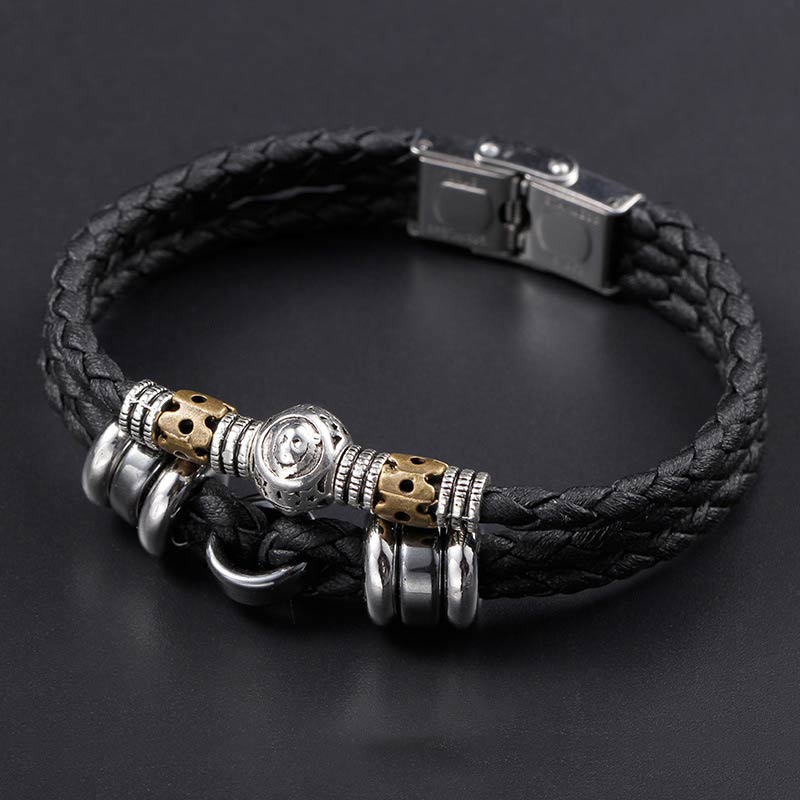 Buddha Stones 12 Constellations of the Zodiac Hematite Protection Bracelet Bracelet BS Leo