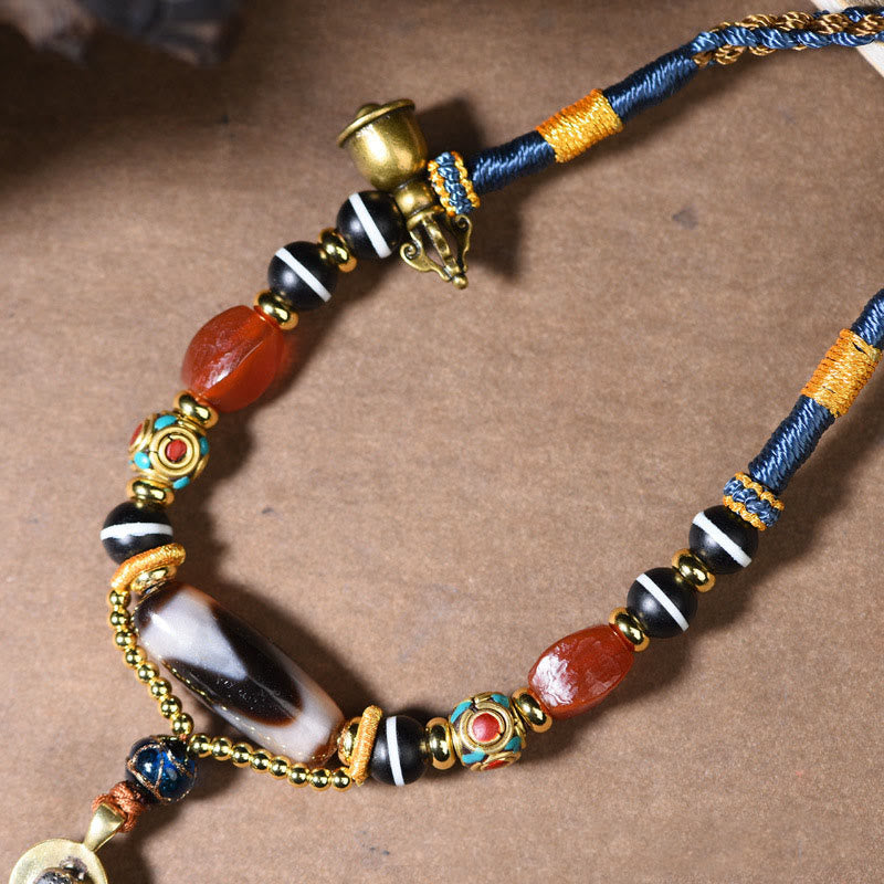 Buddha Stones Handmade Buddha Snake Skull Head Dzi Bead Serenity Rope Necklace Pendant (Extra 35% Off | USE CODE: FS35) - image 6