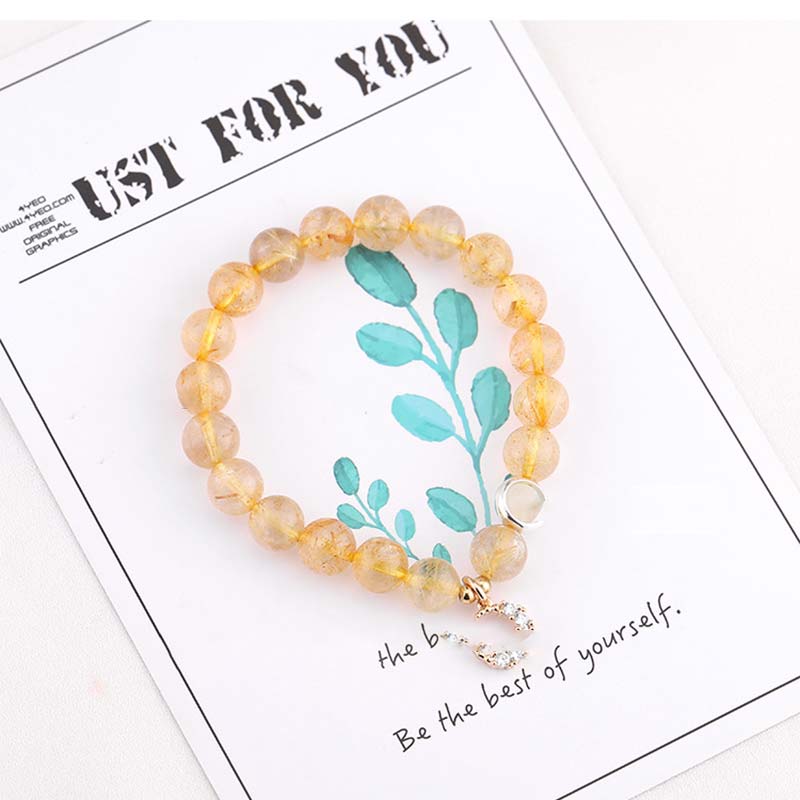 Citrine Luck Protection Moon Charm Bracelet Bracelet BS 5