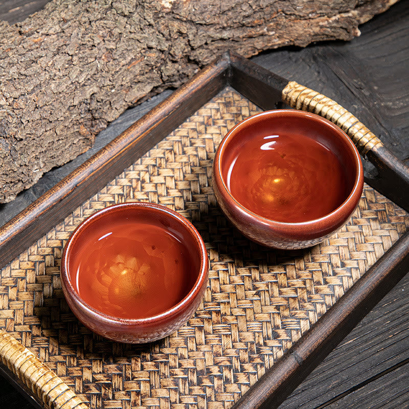Buddha Stones Handmade Chinese Jianzhan Lotus Design Ceramic Teacup Kung Fu Tea Cup Jian Zhan Tea Cup BS 13