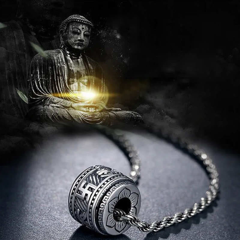 Buddha Stones Tibet Om Mani Padme Hum Protection Necklace Pendant Necklaces & Pendants BS 1