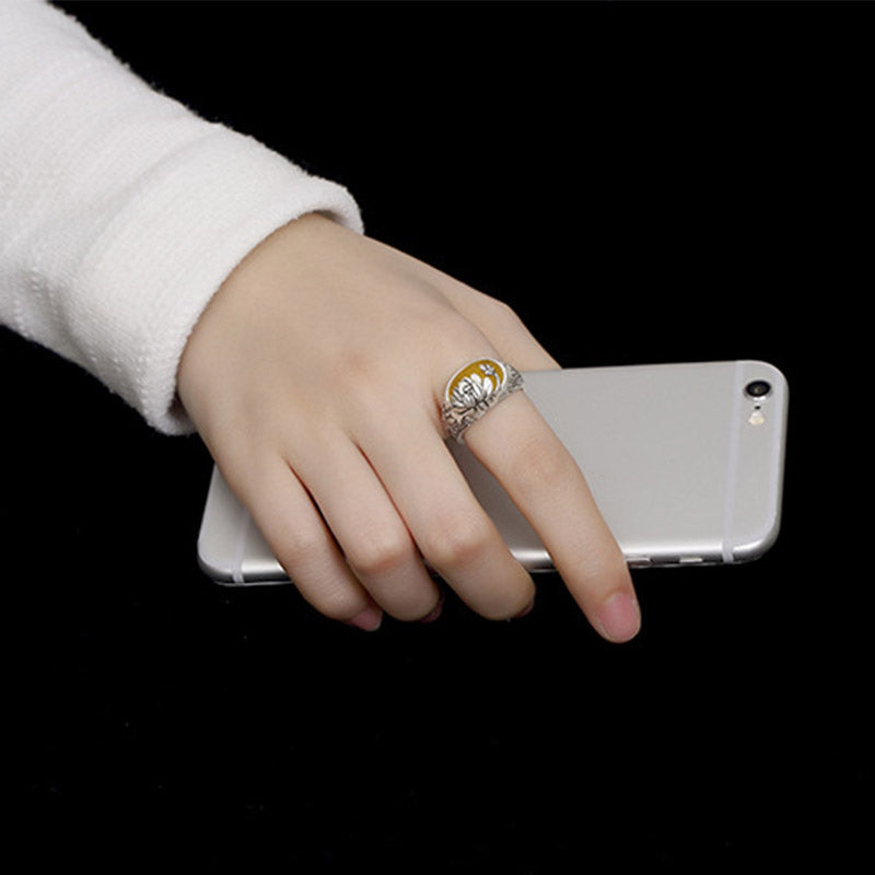Foviel Citrin Lotus Segensschutz Verstellbarer Ring