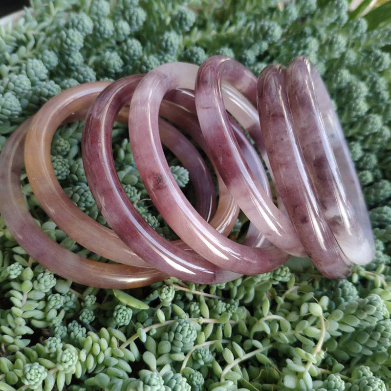 Foviel Purple Jade Happiness Protection Bracelet Bangle