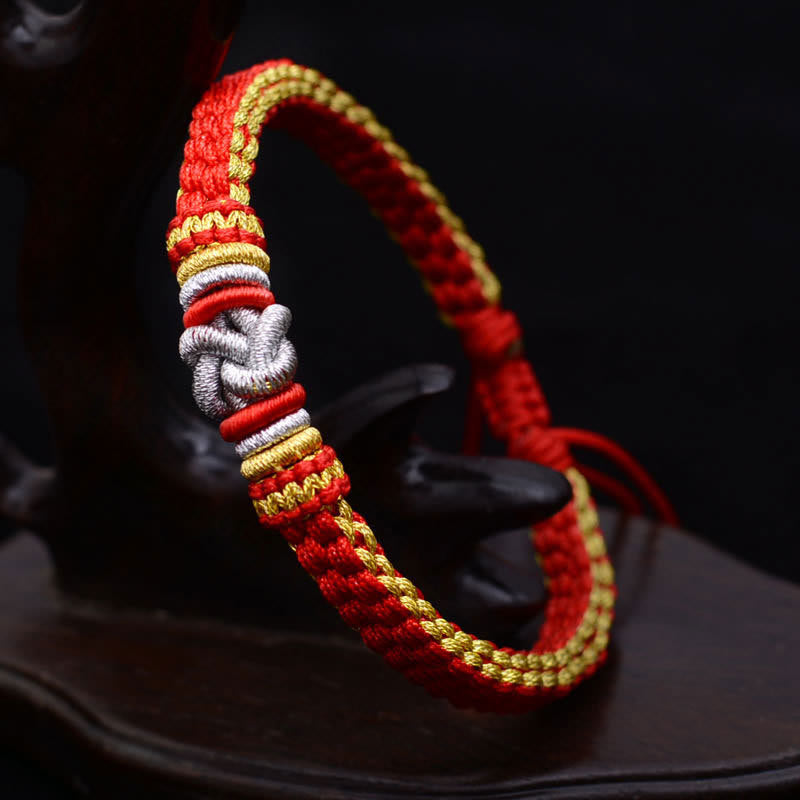 Buddha Stones Colorful Rope True Love Knot Luck Handmade Bracelet Bracelet BS 8