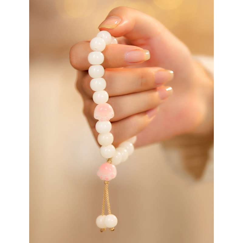 Buddha Stones Natural Bodhi Seed Lovely Paw Lucky Cat Paw Peace Bracelet Bracelet BS 4