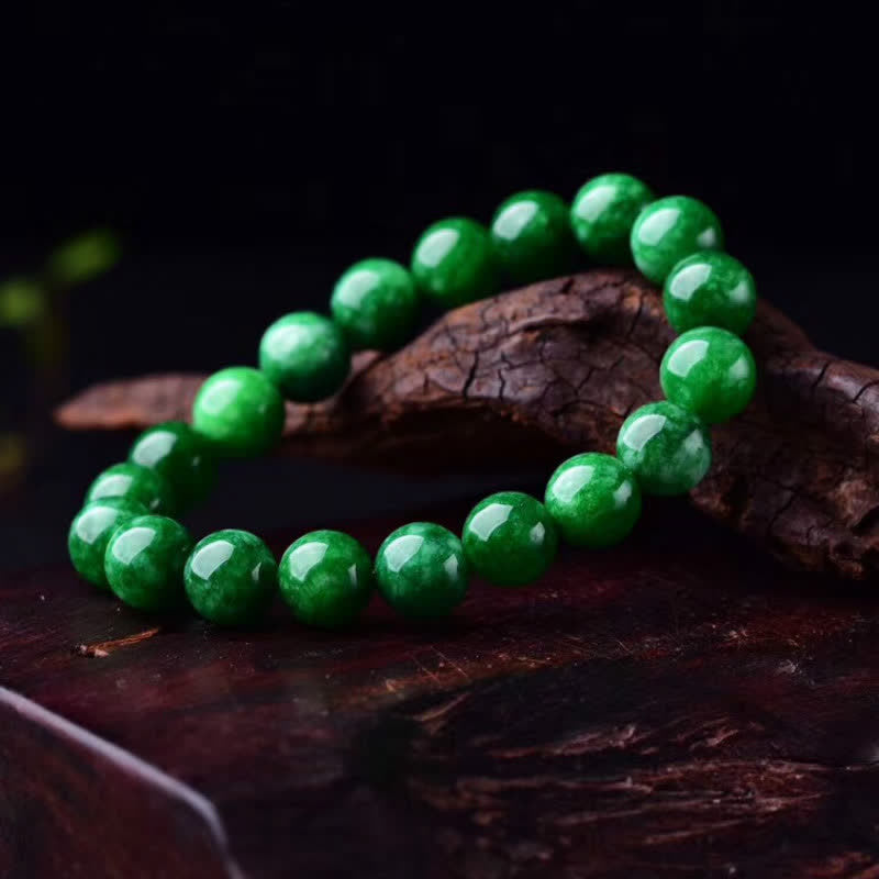 Buddhastoneshop Cyan Jade Bead Calm Harmony Bracelet