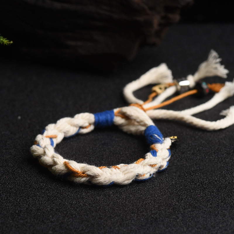 Buddha Stones Tibet Zakiram Goddess of Wealth Thangka Handmade Luck Bracelet Bracelet BS 5