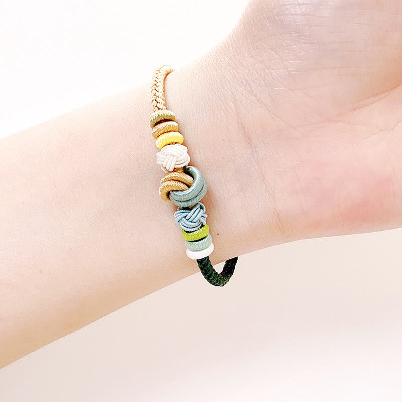 Buddha Stones Two-Color Rope Handcrafted Eight Thread Peace Knot Luck Connection Bracelet Bracelet BS 9