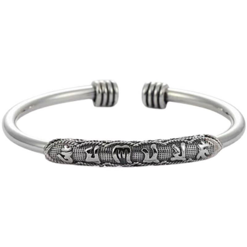 Buddha Stones Om Mani Padme Hum Engraved Peace Cuff Bracelet Bangle Bracelet Bangle BS 1