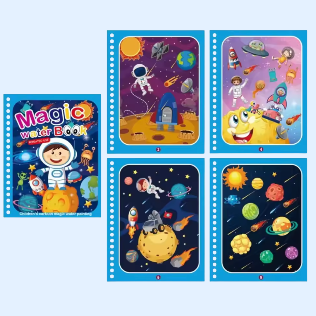 Fidtoy Aqua Doodle Magic Water Coloring Book Reusable for Toddlers