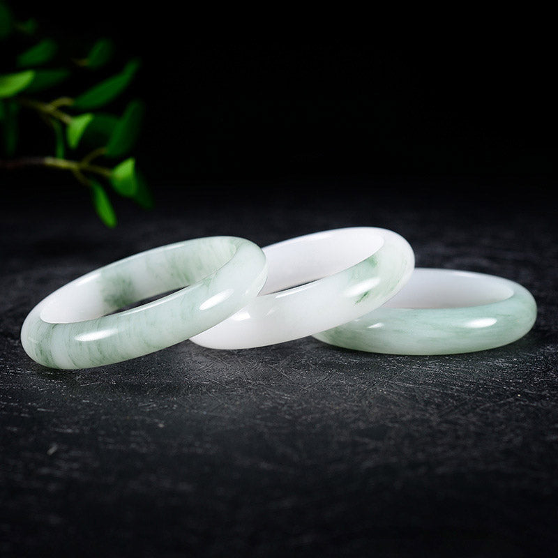 Buddha Stones Natural Jade Luck Healing Bangle Bracelet Bracelet BS 6