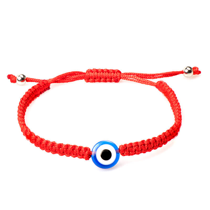 Buddha Stones 4Pcs Evil Eye Seven Knot Red String Protection Bracelet Bracelet BS 10