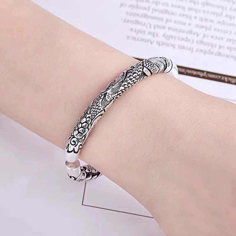 Buddha Stones Dragon Auspicious Clouds Luck Protection Bracelet Adjustable Bangle Bracelet Bangle BS 2