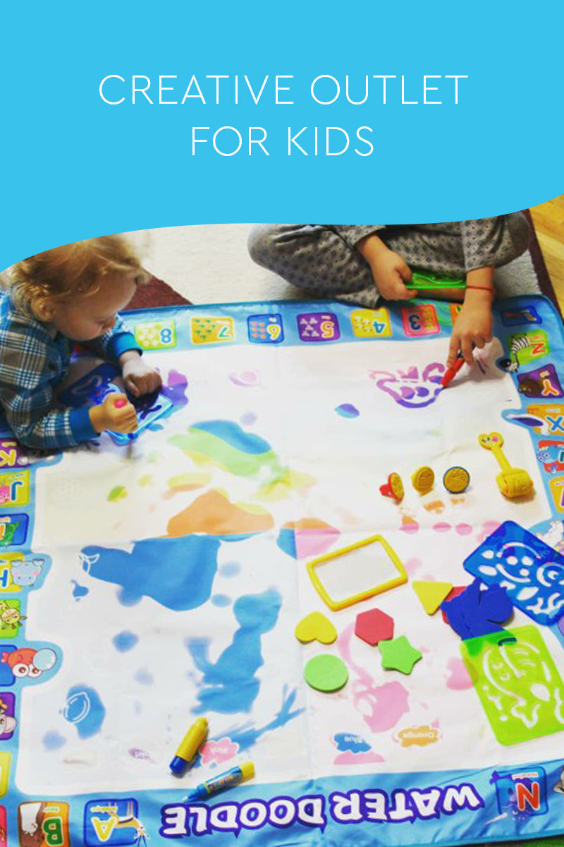 Kids Zero Mess Doodle Magic Water Drawing Mat With Pen And Brush