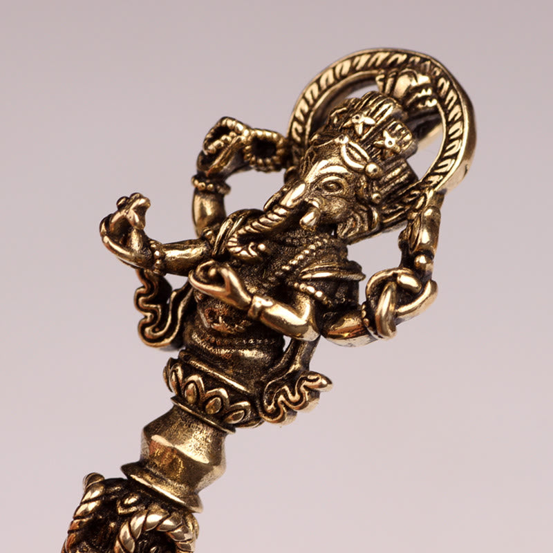 Buddha Stones Tibetan Ganesh Ganpati Elephant God of Wealth Dorje Vajra Spiritual Power Necklace Pendant Necklaces & Pendants BS 7