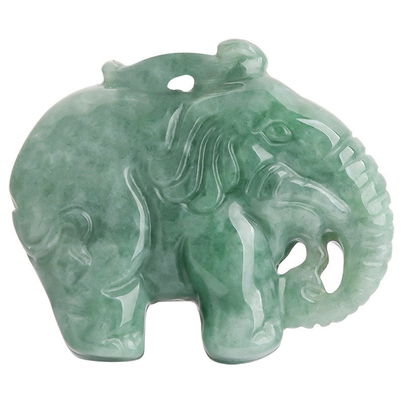 Buddha Stones Elephant Jade Luck Strength Necklace String Pendant Necklaces & Pendants BS 5