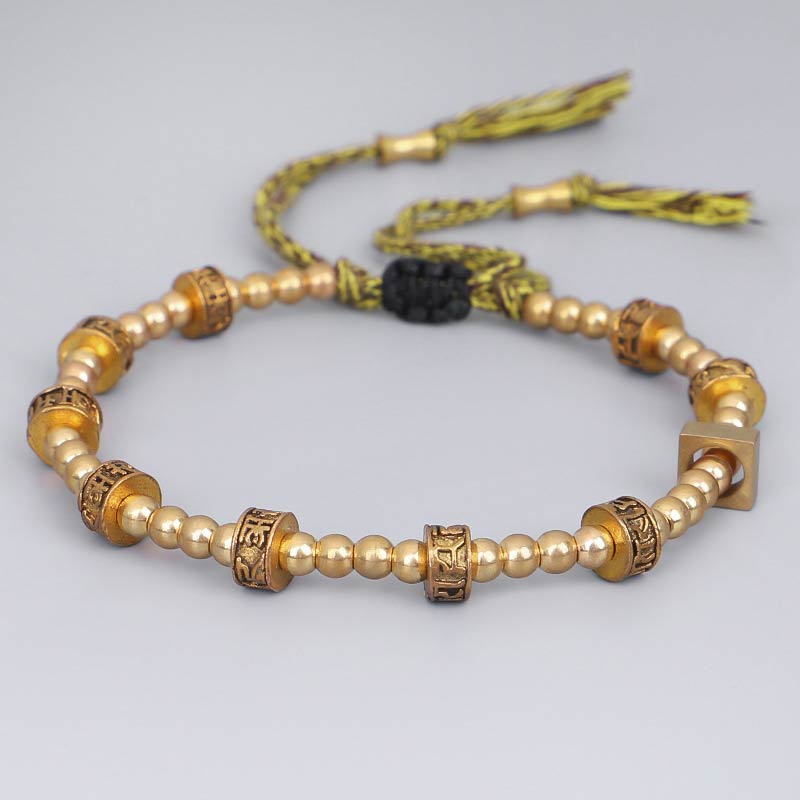 Buddha Stones Tibetan Curse Six True Words Wealth Bracelet Bracelet BS 1