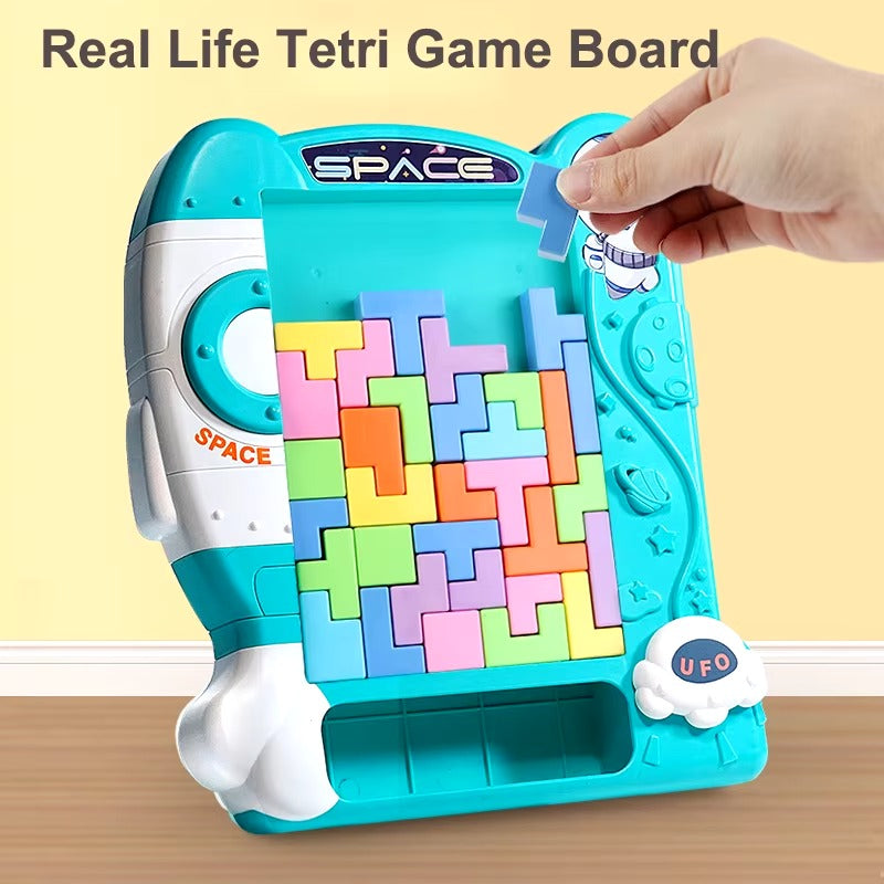 Fidtoy Tetris Blocks Challenge Game for Kids 51 Piece Spatial Puzzle Board Toy Age 4-12
