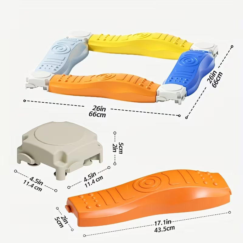 Fidtoy Multicolour Sensory Balance Beam Tactile Board for Kids Stepping Stones Coordination Toy Age 3-6