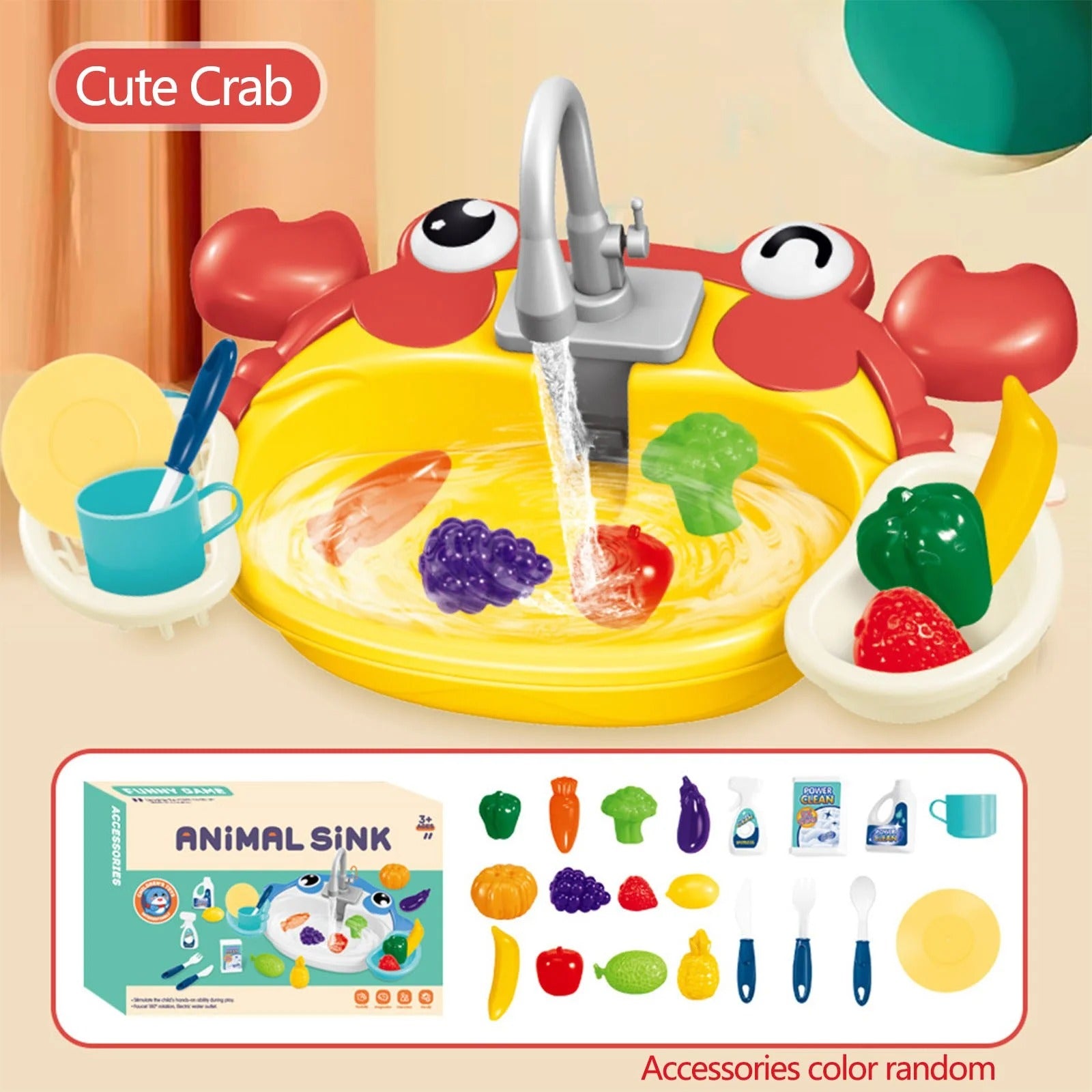 Bonito Set de Juego de Fregadero de Cocina con Animales - 830