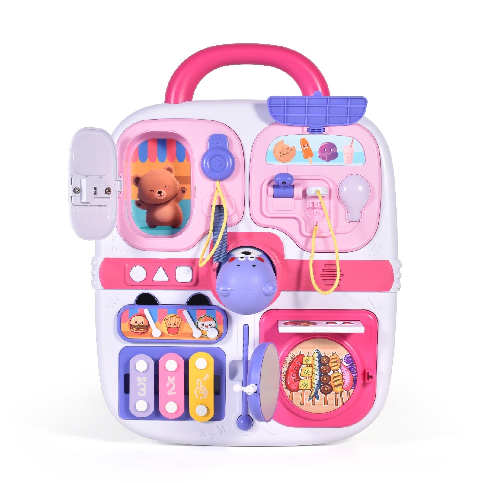 Fidtoy Multi-functional Cognitive Bear Busy Board for Toddlers Montessori Sensory Fine Motor Travel Toy Age 0-3
