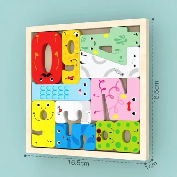 Fidtoy 3D Assembling Puzzle Board Random Design, Wooden Farm Animal Puzzle Board, Number Matching Fine Motor Learning Toy for Kids