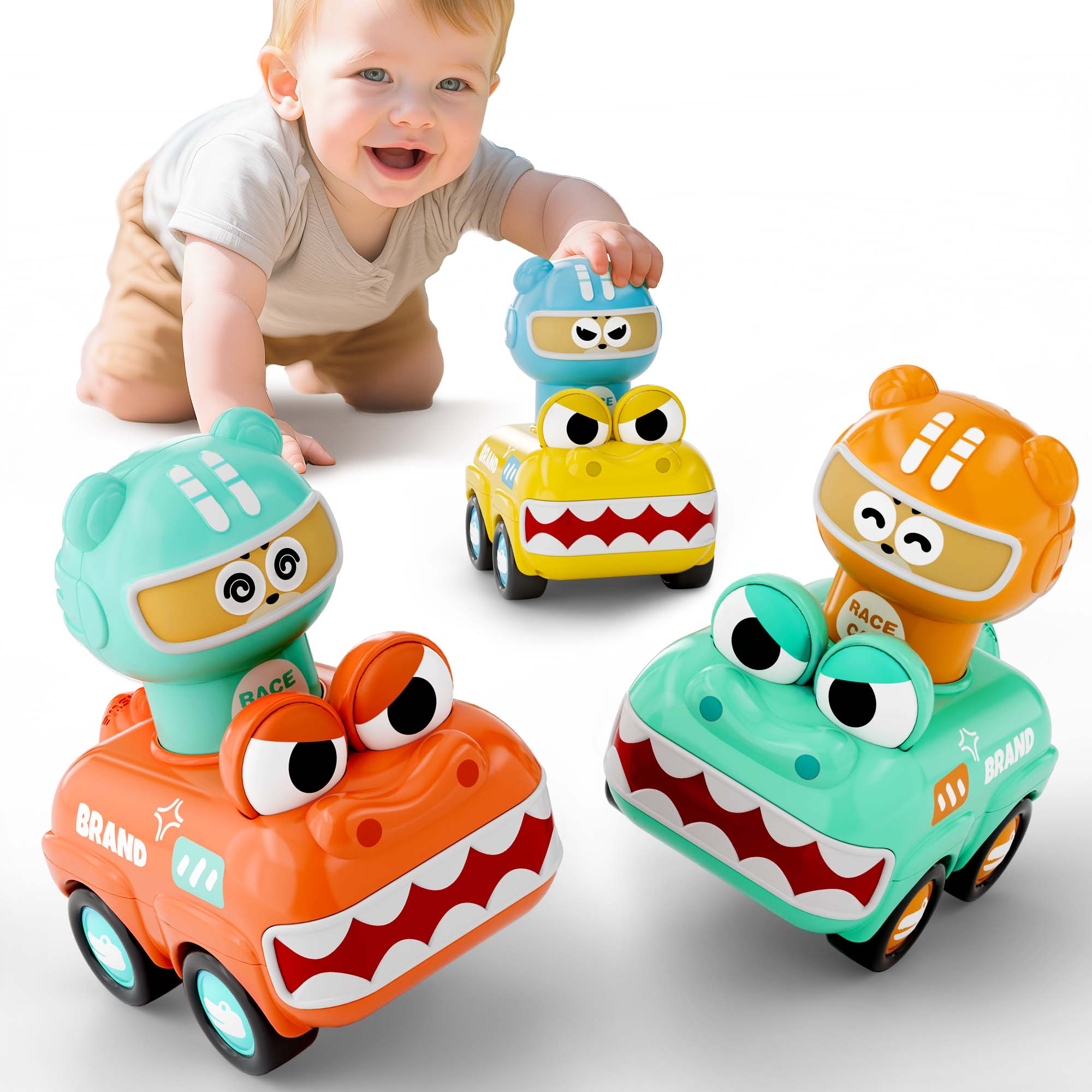 Fidtoy Prensa y Avance Juguete de Coche de Animales para Niños Pequeños