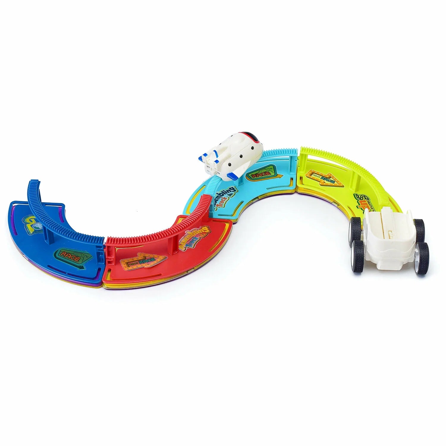 Fidtoy Space Magnetic Track Puzzle Orbit for Kids STEM Learning Maze Building Toy Interactive Ball Run Educational Puzzle Set Age 2-6