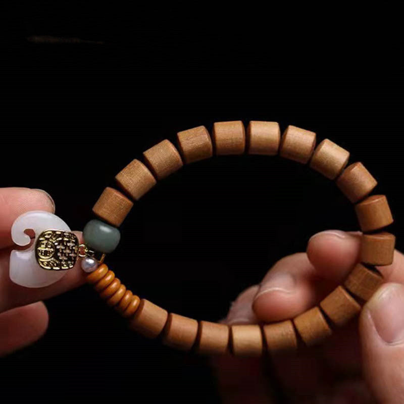 Buddha Stones Sandalwood Jade Elephant Protection Bracelet Bracelet BS 6