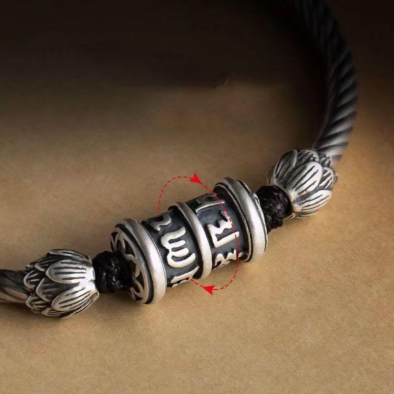 Buddha Stones Om Mani Padme Hum Lotus Peace Braided Bracelet Bracelet BS 2