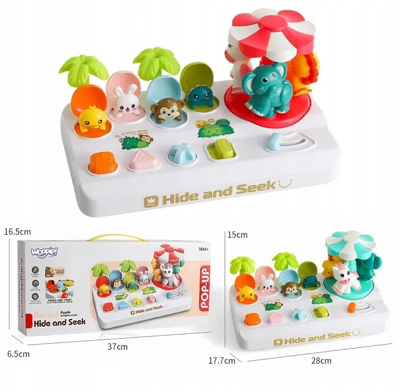 Puzzle animaux cache-cache escamotable - 019