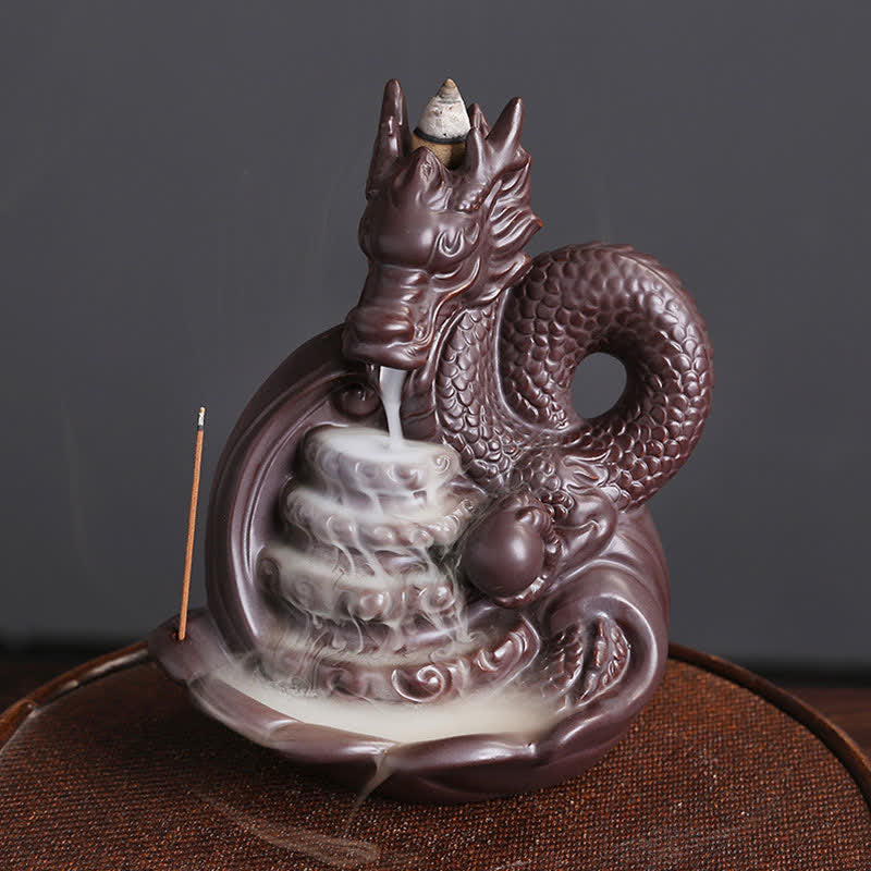 Buddha Stones Dragon Pattern Success Ceramic Incense Burner Decoration Incense Burner BS Dragon