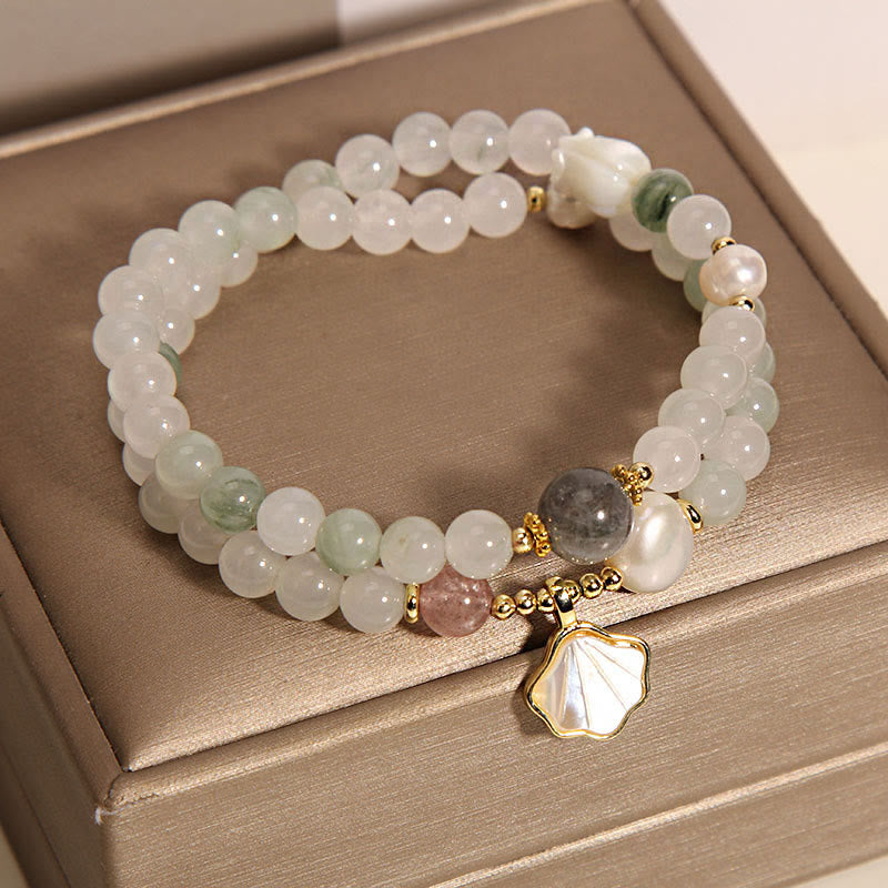 Buddha Stones Double Layer Jade Shell Luck Bracelet Bracelet BS 2