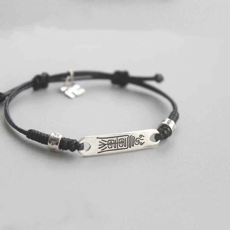 Foviel 925 Sterling Silber rote Schnur Glück Stärke Braid Armband
