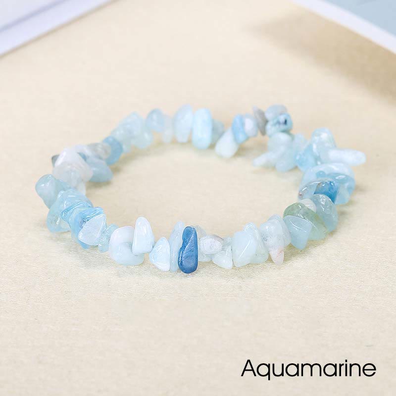 Natural Irregular Shape Crystal Stone Warmth Soothing Bracelet Bracelet BS Aquamarine